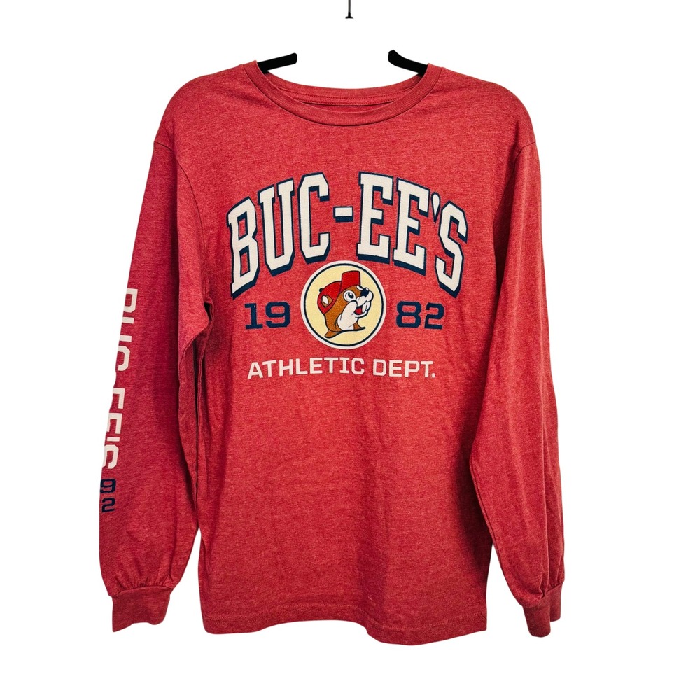 Buc-ee's Athletic Dept Unisex Small Long Sleeve Graphic Tee Red Heather